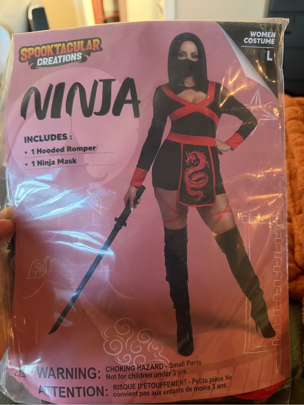 Women's Ninja Costume - Black & Red